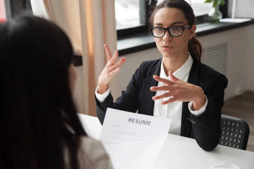 Job Interview Questions: a woman at a job interview